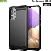 Voor Samsung Galaxy A32 4G (EU-versie) MOFI Gentleness-serie geborstelde textuur koolstofvezel zachte TPU-hoes (zwart)