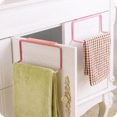 5 STKS Keuken Handdoekenrek Opknoping Houder Kast Kastdeur Terug Hanger Handdoek Spons Houder Opbergrek voor Badkamer (roze)