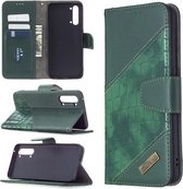 Voor OPPO Find X2 Lite Bijpassende kleur Krokodiltextuur Horizontale flip PU lederen tas met portemonnee & houder & kaartsleuven (groen)