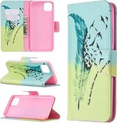 Voor OPPO Realme C11 Gekleurd tekeningpatroon Horizontale flip lederen tas met houder & kaartsleuven en portemonnee (veer)