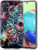 Voor Samsung Galaxy A51 5G Lichtgevende TPU zachte beschermhoes (Mandala Flower)