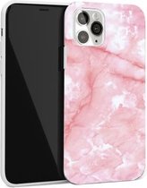 Glanzend marmeren patroon TPU beschermhoes voor iPhone 11 (roze)