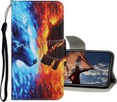 Gekleurde tekening patroon horizontaal Flip lederen hoes met houder & kaartsleuven & portemonnee voor iPhone 12 Pro Max (Flame Wolf)