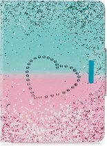 Voor iPad Air / Air 2 / iPad 9.7 (2017) / iPad 9.7 (2018) Gekleurde tekening patroon Horizontale flip lederen tas met houder & kaartsleuf & portemonnee (twee kleuren Love Sand)