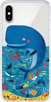 Voor iPhone X / XS patroon TPU beschermhoes (walvis zeebodem)
