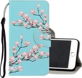Voor iPhone 8 Plus / 7 Plus 3D Gekleurde Tekening Horizontale Flip PU Leren Case met Houder & Kaartsleuven & Portemonnee (Magnolia)