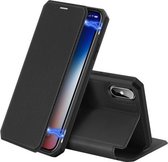 Voor iPhone XS / X DUX DUCIS Skin X-serie PU + TPU horizontale flip lederen tas met houder en kaartsleuf (zwart)