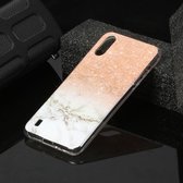 Voor Galaxy A01 Marble Pattern Soft TPU beschermhoes (Rose Gold White)