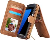 CaseMe voor Galaxy S7 Edge / G935 multifunctionele lederen billfold met afneembare magnetische pc-beschermhoes & 13 kaartsleuven & 1 fotolijsten & 1 ritsportemonnee & 2 magnetische sluitingen