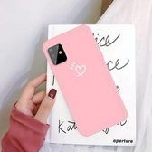 Voor Galaxy A81 / Note10 Lite / M60s Three Dots Love-heart Pattern Colorful Frosted TPU telefoon beschermhoes (roze)