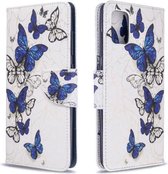 Voor Galaxy A51 Gekleurde tekening patroon horizontale flip lederen tas met houder & kaartsleuven & portemonnee (vlinder zwerm)