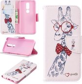 Gekleurde tekening patroon horizontale flip lederen case voor Nokia 7.1, met houder & kaartsleuven & portemonnee (herten)