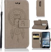 Windgong Uil Embossing Patroon Horizontale Flip lederen tas met houder & kaartsleuven & portemonnee voor Nokia 4.2 (grijs)