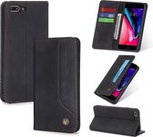Voor iPhone 8 Plus / 7 Plus / 6 Plus POLA 008-serie Retro magnetische horizontale flip lederen tas met houder en kaartsleuven (zwart)