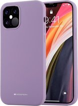 Voor iPhone 12/12 Pro GOOSPERY SILICONE Effen kleur Zacht vloeibaar siliconen Schokbestendig Soft TPU-hoesje (paars)