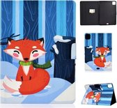 Voor iPad Air 2020 10.9 Elektrisch Geperst Gekleurde Tekening Horizontale Flip Leren Case met Houder & Kaartsleuven & Slaap / Wekfunctie (Red Fox)