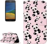 Voor Motorola Moto G5 Gloss Oil Reliëf Panda Patroon Horizontale Flip Leather Case met Houder & Kaartsleuven & Portemonnee & Fotolijst