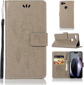 Windgong Uil Embossing Patroon Horizontale Flip Leren Case voor Google Pixel 3 XL, met houder & kaartsleuven & portemonnee (grijs)