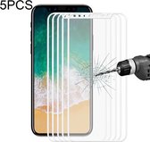 5 STKS ENKAY Hat-Prince voor iPhone X 0.26mm 9H Oppervlaktehardheid 2.5D Explosieveilige Volledig scherm Gehard glas Schermfilm (wit)