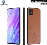 Voor Galaxy S20 Plus PINWUYO Pin Rui-serie Klassiek leer, pc + TPU + PU-leer Waterdicht en anti-vallen All-inclusive beschermende schaal (bruin)