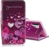Voor Galaxy Note 10 Pro Gekleurde Tekening Patroon Horizontale Flip PU Leren Case met Houder & Kaartsleuven & Portemonnee & Lanyard (Letter Hart)