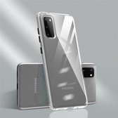 Voor Galaxy S20 Color Botton Ultradunne Clear TPU Case (Transparant + Zwart)