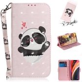 Voor iPhone 12 Pro Max 3D Gekleurde Tekening Horizontale Leren Flip Case met Houder & Kaartsleuven & Portemonnee & Lanyard (Hart Panda)