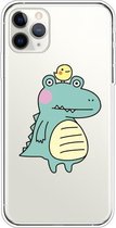 Voor iPhone 11 Pro Max Lucency Painted TPU Protective (Bird Crocodile)