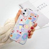 Voor iPhone 11 Pro Painted Koffer Gestreept TPU-hoesje (Ice Cream Bear)