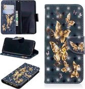 3D Gekleurde Tekening Patroon Horizontale Leren Flip Case voor Samsung Galaxy S9, met Houder & Kaartsleuven & Portemonnee (Zwarte Achtergrond Vlinder)