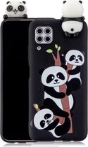 Voor Huawei P40 Lite schokbestendig Cartoon TPU beschermhoes (drie panda's)