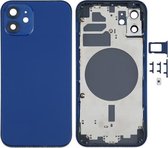 Behuizingsdeksel aan de achterkant met SIM-kaartlade en zijkleppen en cameralens voor iPhone 12 (blauw)