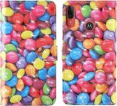 Voor Motorola Moto E6 Plus 3D-schilderij Gekleurd tekeningpatroon Horizontaal Flip TPU + PU-lederen hoes met houder & kaartsleuven & portemonnee & lanyard (gekleurd suiker)