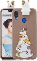 Voor Huawei P20 Lite Cartoon schokbestendig TPU beschermhoes met houder (hamsters)