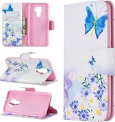 Voor Huawei Mate 30 Lite Gekleurde Tekening Horizontale Flip Leren Case met Houder & Kaartsleuven & Portemonnee (vlinderbloemen)