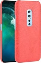 Voor Vivo V17 Pro schokbestendige krokodiltextuur pc + PU-hoes (rood)