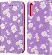 Voor Huawei Y8P (2020) Glinsterende Daisy Magnetische Horizontale Flip Leren Case met Houder & Kaartsleuven & Fotolijst (Paars)