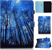 Voor Huawei MediaPad T3 10.0 inch Gekleurde Tekening Stiksels Horizontale Flip Lederen Case met Houder & Kaartsleuven (Bos)