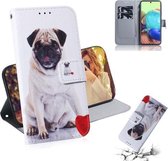 Voor Samsung Galaxy A71 5G Gekleurde tekening Horizontale flip lederen tas met houder & kaartsleuf & portemonnee (pug)