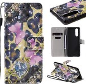 Voor Sony XZ5 3D Schilderen Horizontale Flip Leren Case met Houder & Kaartsleuf & Lanyard (Roze Vlinders)