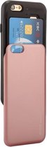 GOOSPERY voor iPhone 6 & 6s TPU + PC Sky Slide Bumper beschermende achterkant van de behuizing met kaartsleuven (roségoud)