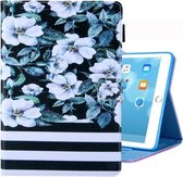 Voor iPad 10.2 inch Gekleurde Tekening Patroon Horizontale Flip Leren Case met Houder & Kaartsleuven & Fotolijst (Perenbloem)