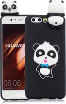 Voor Huawei P10 3D Cartoon Pattern Shockproof TPU beschermhoes (Blue Bow Panda)
