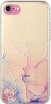 Holle marmeren patroon TPU rechte rand fijn gat beschermhoes voor iPhone 6 Plus (roze)