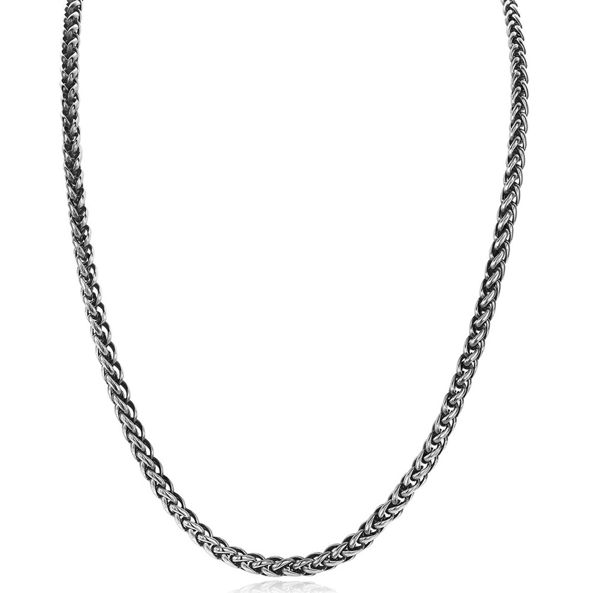 Twice As Nice Halsketting in edelstaal, palmier schakel 50cm