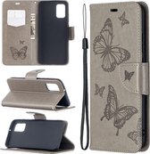 Mobigear Telefoonhoesje geschikt voor Samsung Galaxy A02s Hoesje | Mobigear Butterfly Bookcase Portemonnee | Pasjeshouder voor 2 Pasjes | Telefoonhoesje voor Pinpas / OV Kaart / Rijbewijs - Grijs