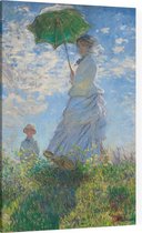 Vrouw met een parasol, Claude Monet - Foto op Canvas - 100 x 150 cm