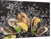 Oesters op ijs - Foto op Canvas - 45 x 30 cm