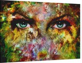 Gekleurde vrouwen ogen - Foto op Canvas - 90 x 60 cm