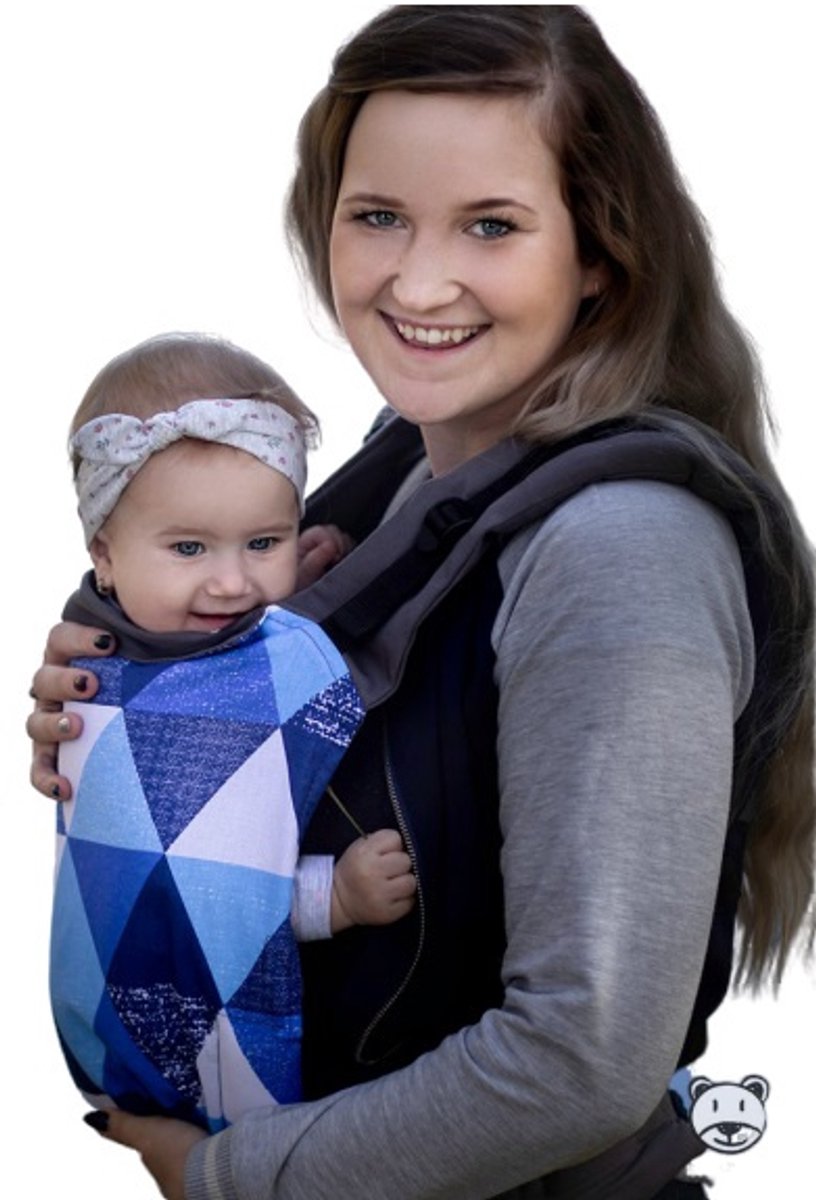 Luna Dream Draagzak Grow Up Big Blue Triangles Katoen Blauw/wit